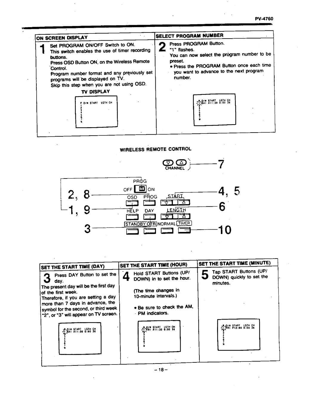 Panasonic PV-4760 manual 