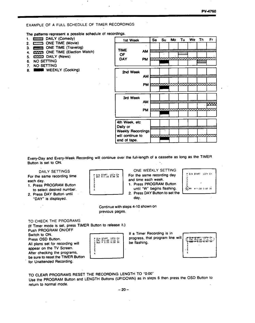 Panasonic PV-4760 manual 