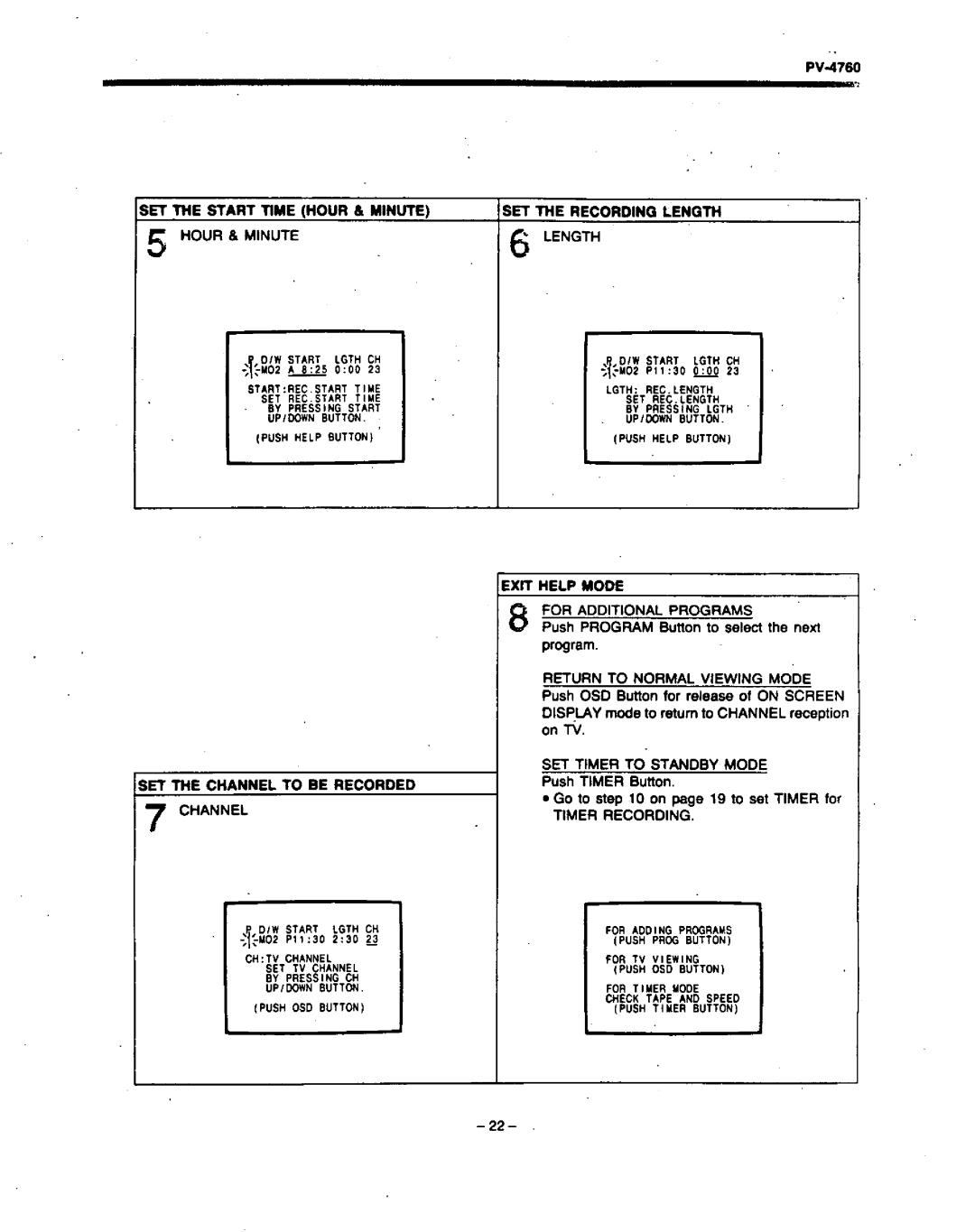 Panasonic PV-4760 manual 