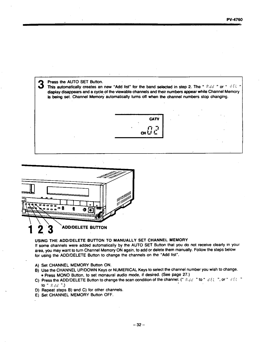 Panasonic PV-4760 manual 