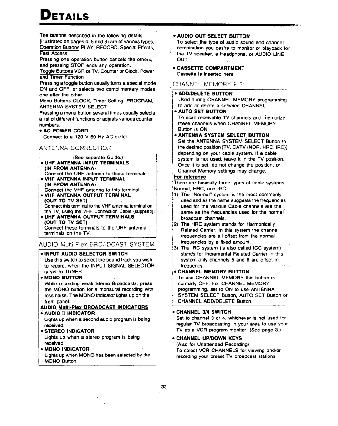 Panasonic PV-4760 manual 