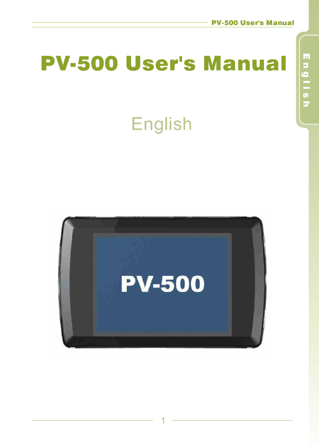 Panasonic PV-500 user manual English 