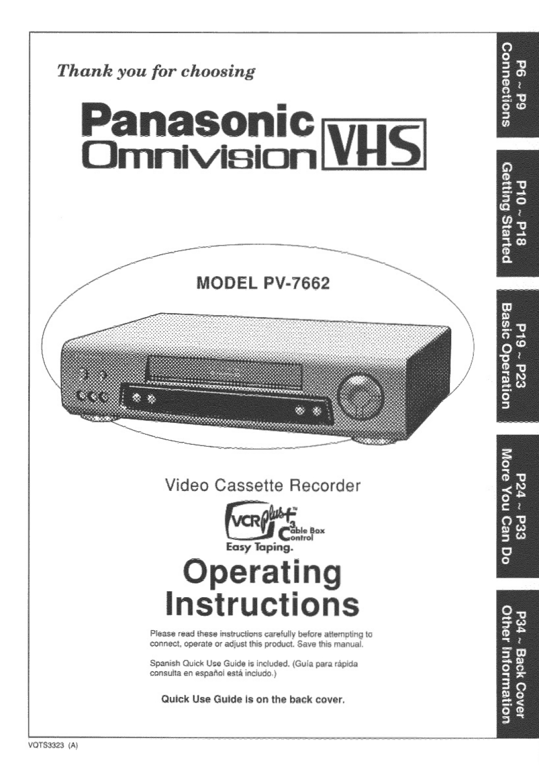 Panasonic PV-7662 manual 