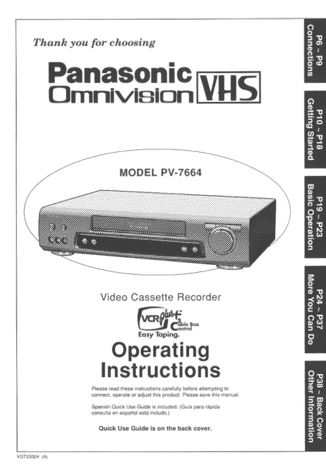 Panasonic PV-7664 manual 