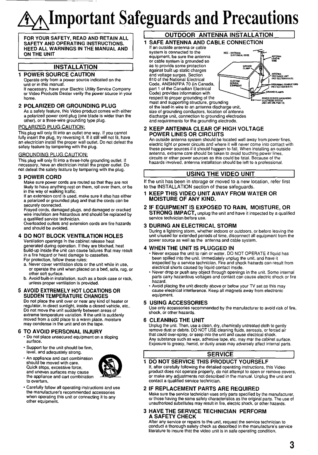 Panasonic PV-7664 manual 