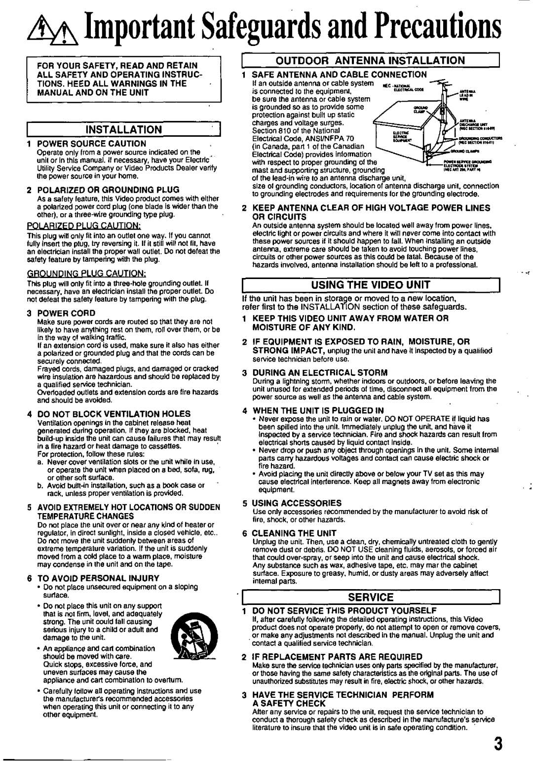 Panasonic PV-8402 manual 