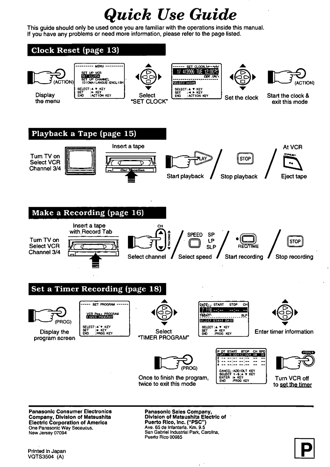 Panasonic PV-8402 manual 