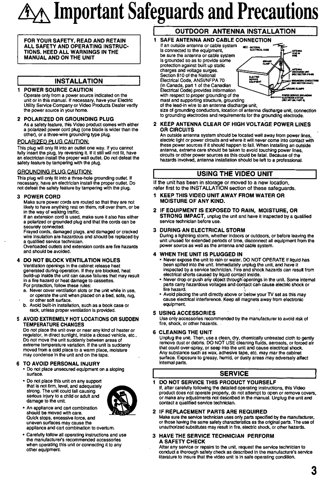 Panasonic PV-8450 manual 