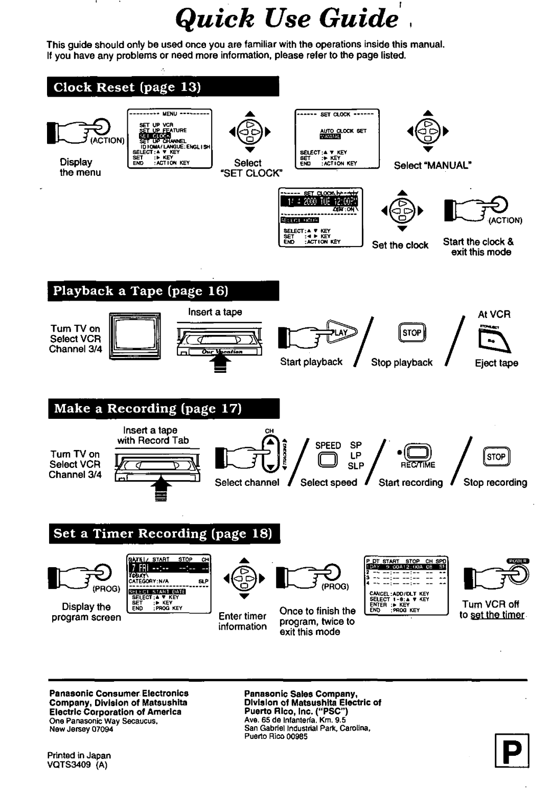 Panasonic PV-8450 manual 