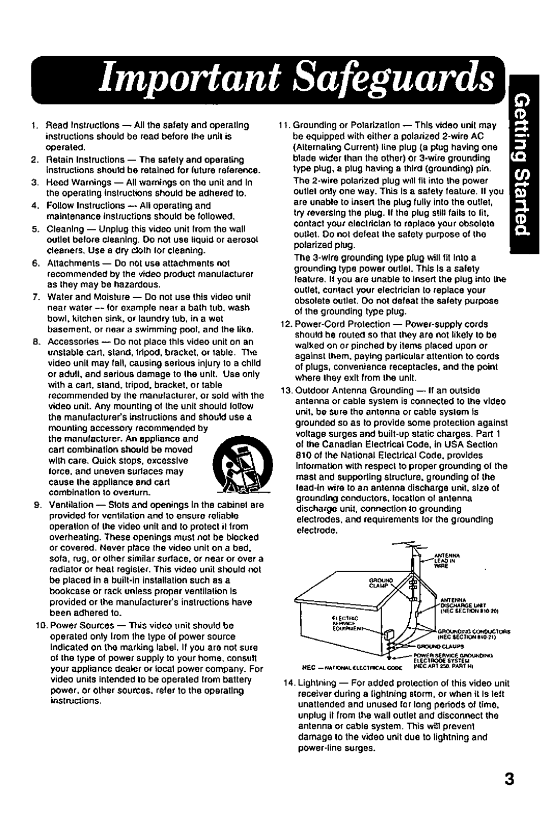 Panasonic PV-A206 manual 