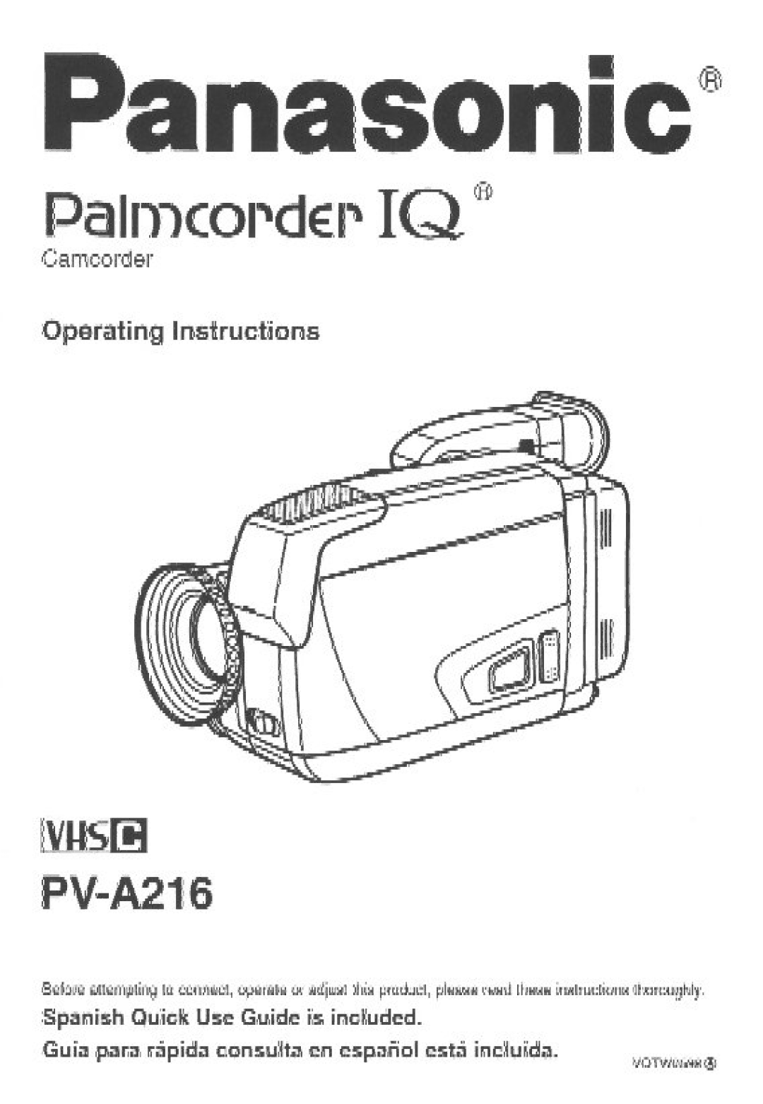 Panasonic PV-A216 manual 