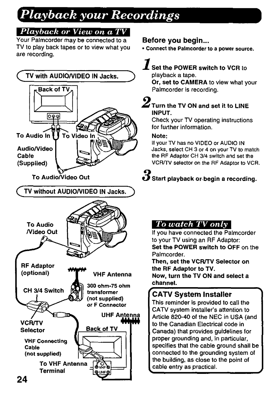 Panasonic PV-A216 manual 