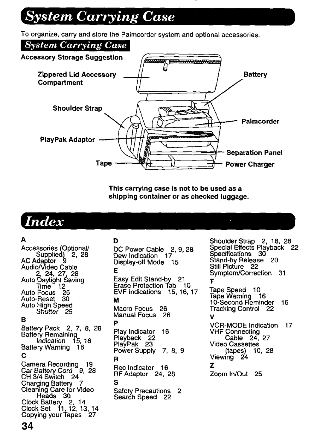 Panasonic PV-A216 manual 