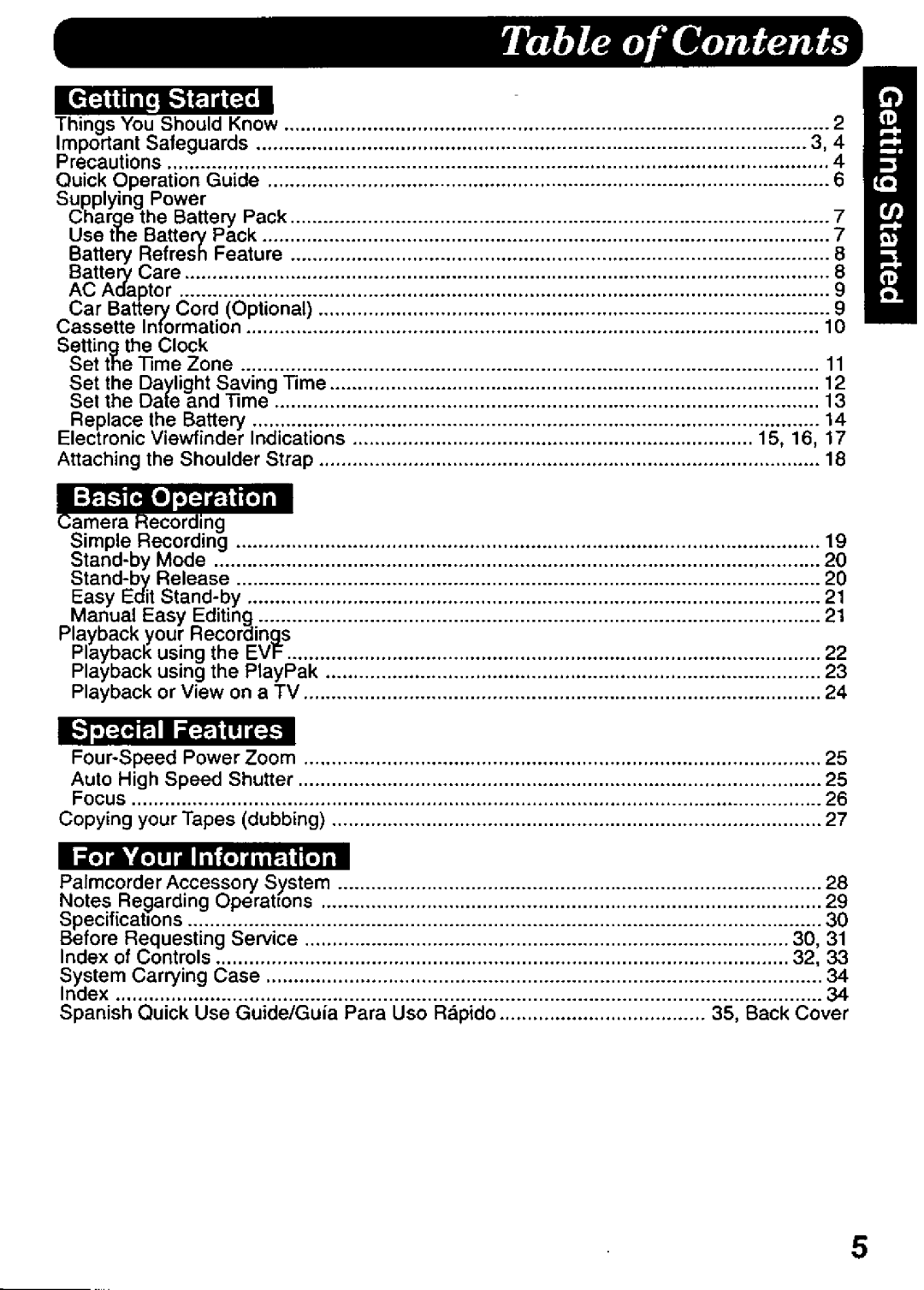 Panasonic PV-A216 manual 