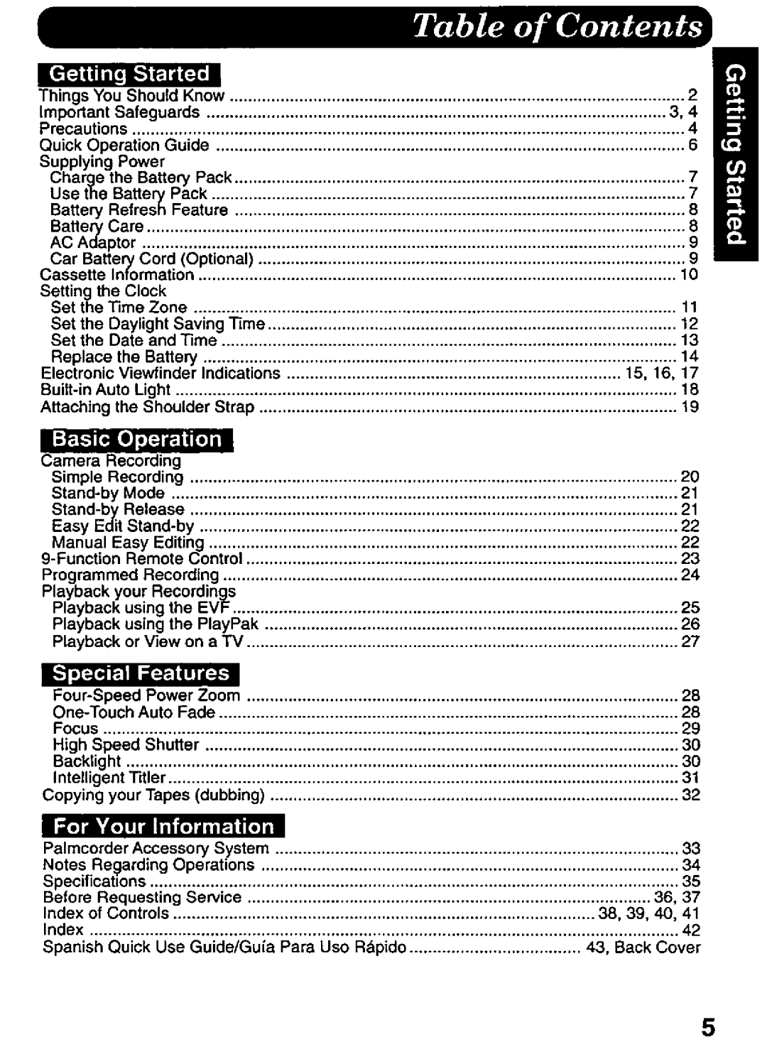 Panasonic PV-A376 manual 