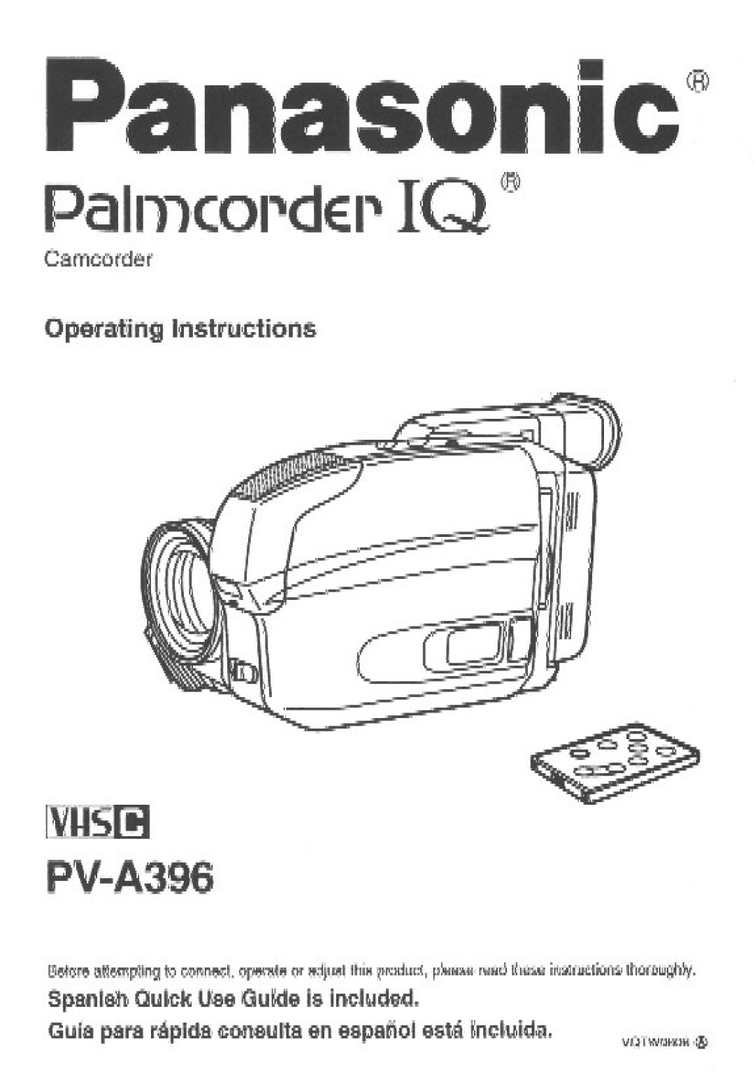 Panasonic PV-A396 manual 