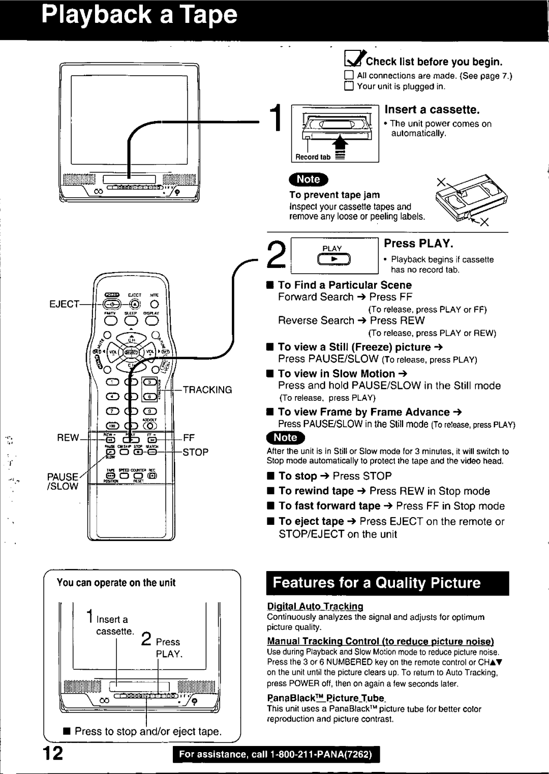 Panasonic PV C2030W, PV C2020 manual 