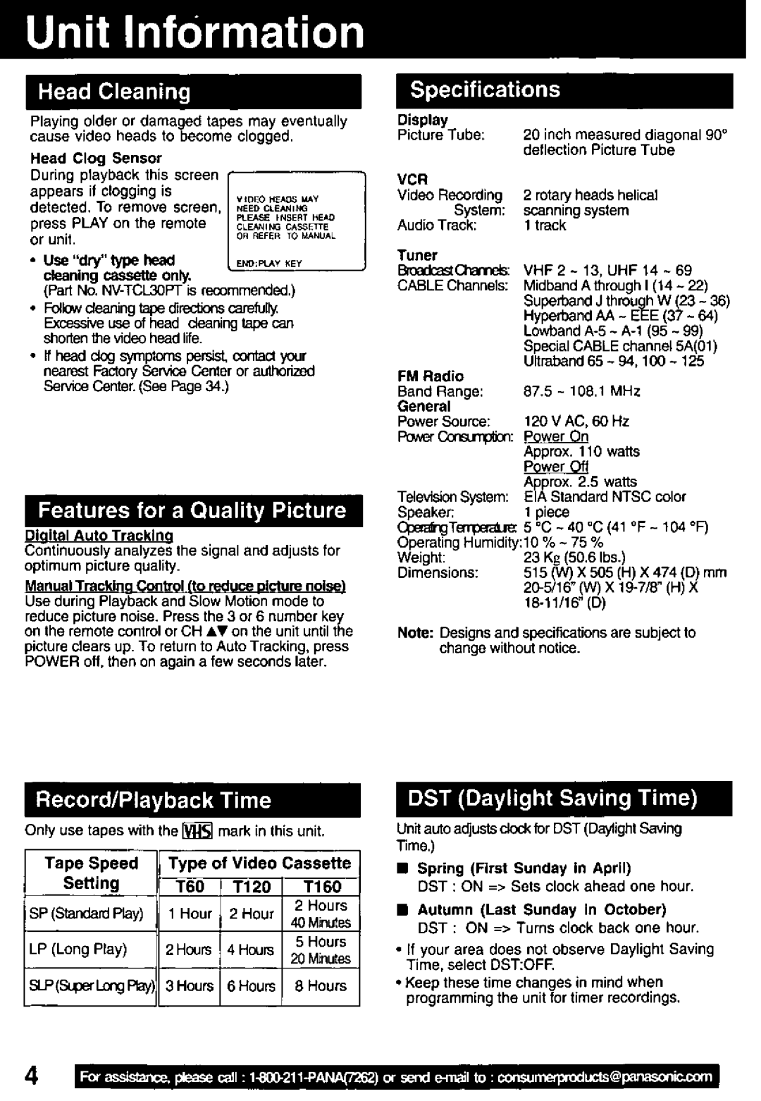 Panasonic PV C2032W, PV C2022 manual 