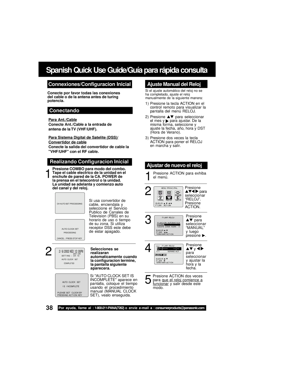 Panasonic PV-C2063A operating instructions Connexiones/Configuracion Inicial, Conectando, Realizando Configuracion Inicial 