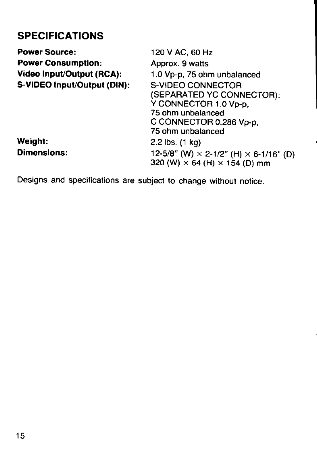 Panasonic PV-CC50 manual 