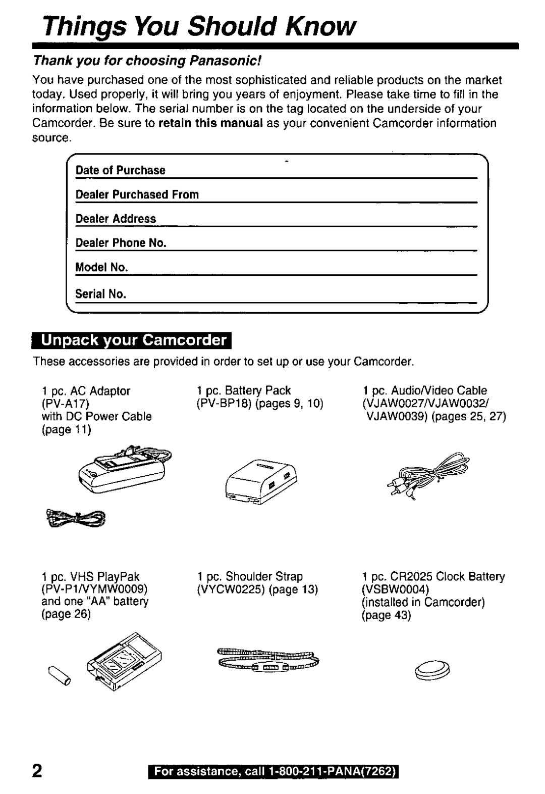 Panasonic PV-D29 manual 