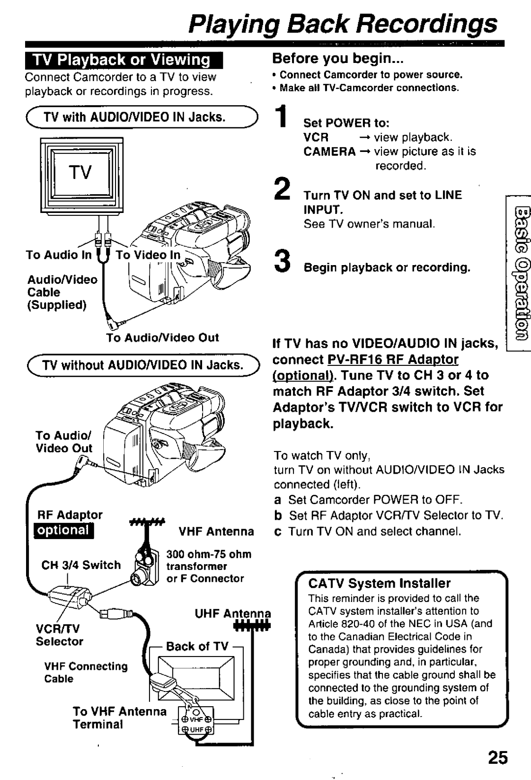 Panasonic PV-D29 manual 