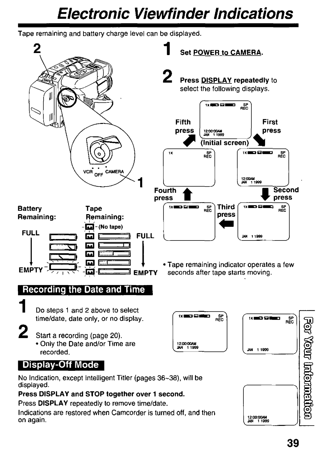 Panasonic PV-D29 manual 