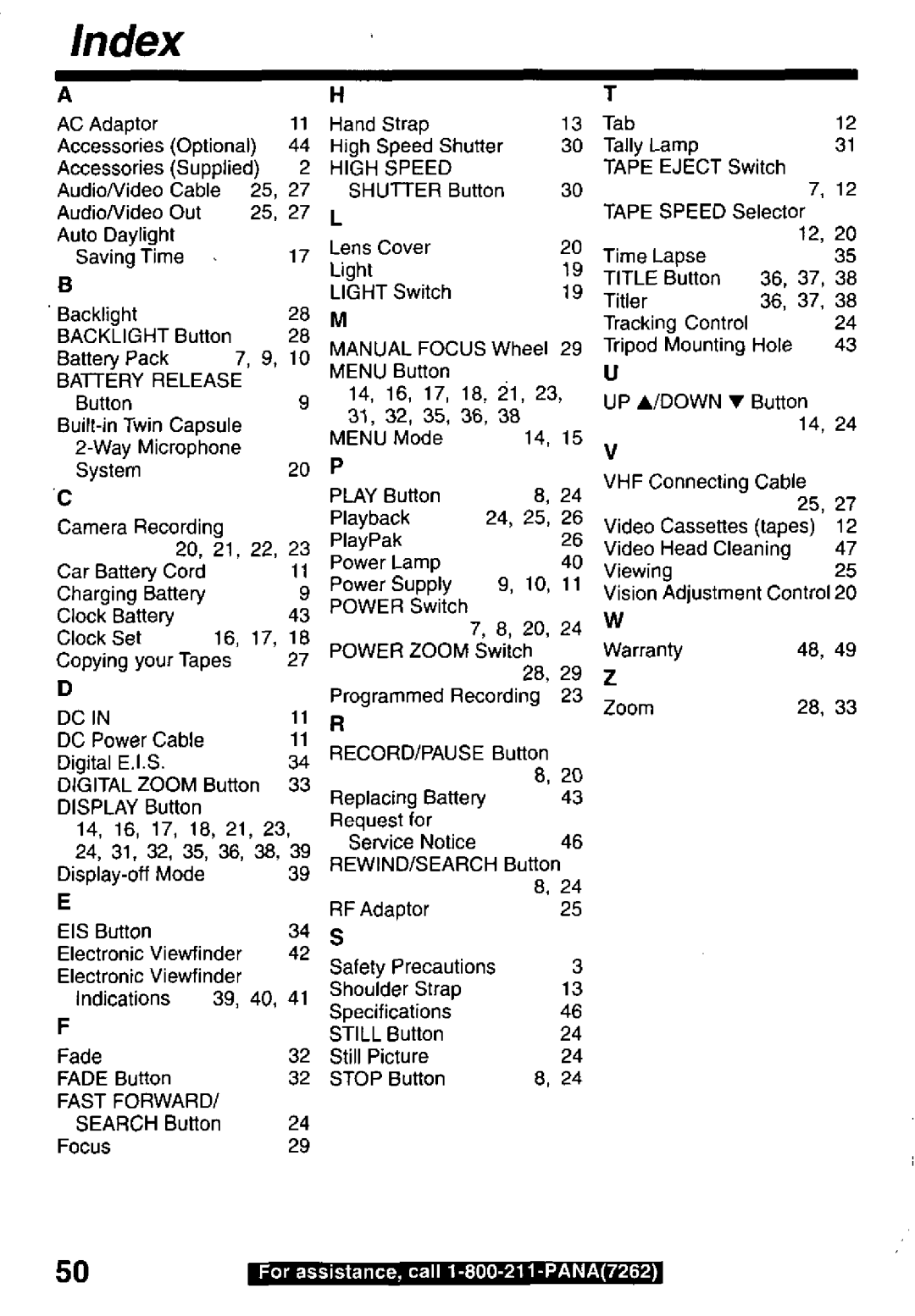 Panasonic PV-D29 manual 