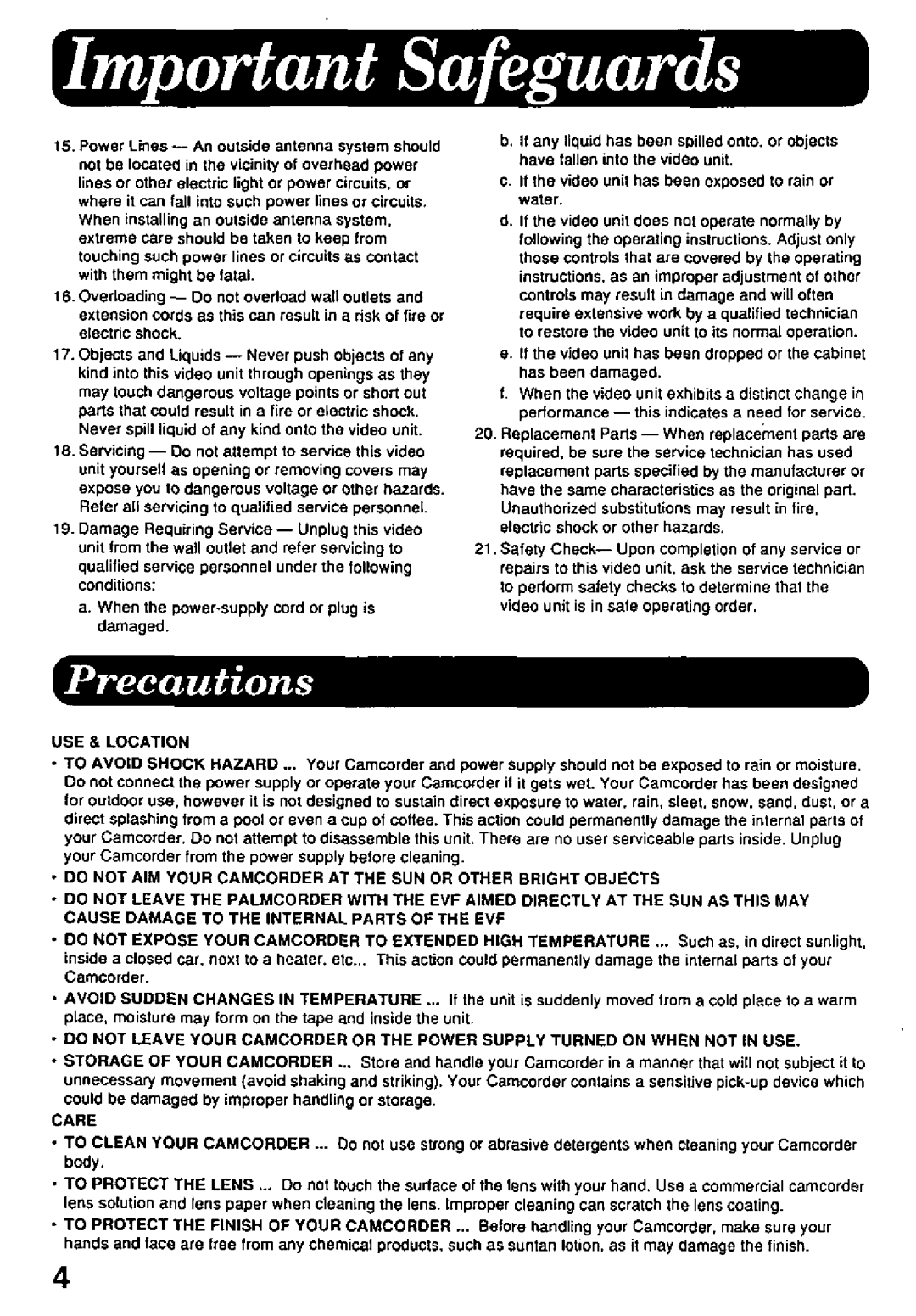 Panasonic PV-D417 manual 