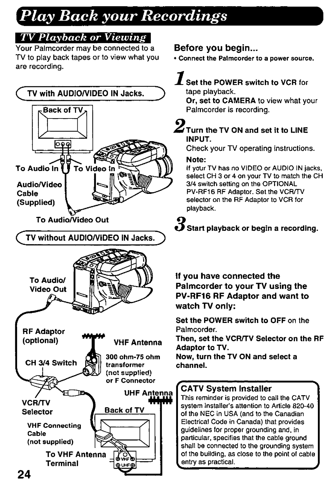 Panasonic PV-D427 manual 