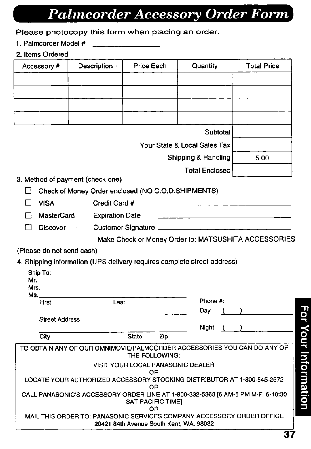 Panasonic PV-D427 manual 