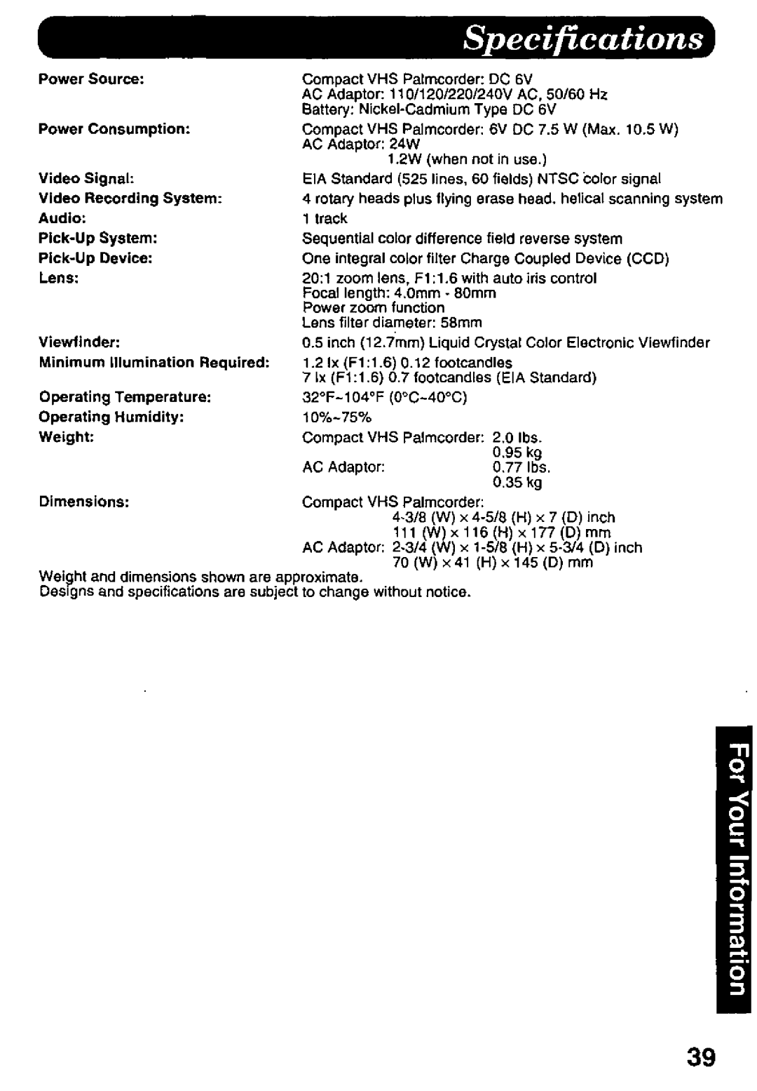 Panasonic PV-D427 manual 