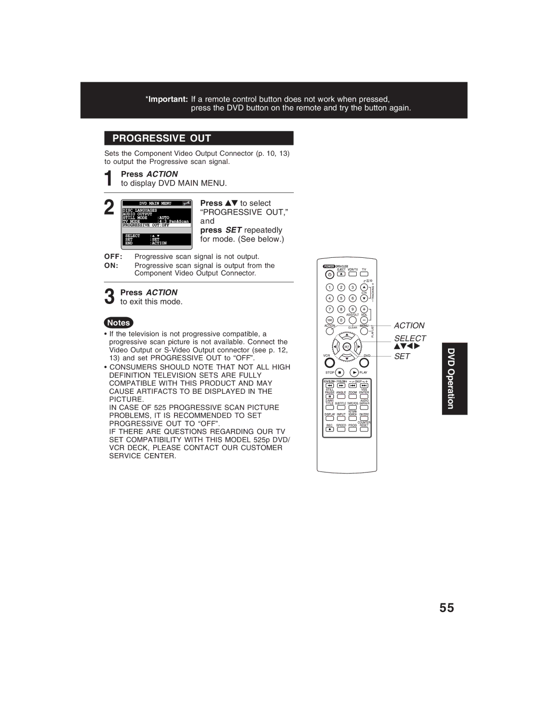 Panasonic PV-D4735S operating instructions To exit this mode, Off 