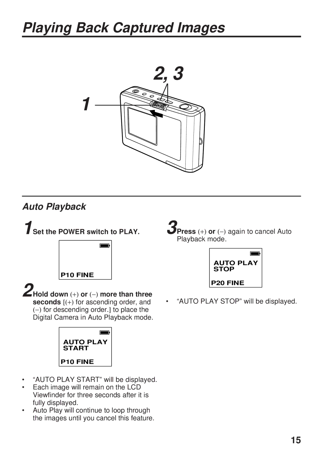 Panasonic PV-DC1000 operating instructions Auto Playback 