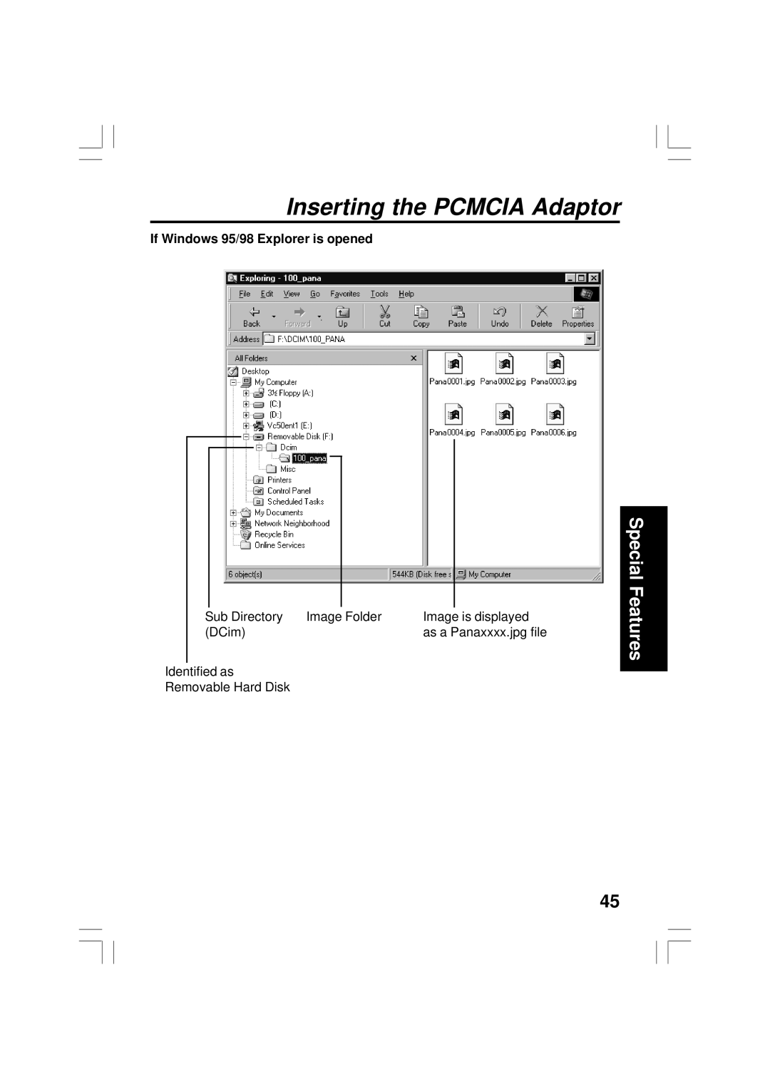 Panasonic PV-DC2090, PV-DC2590 operating instructions If Windows 95/98 Explorer is opened 