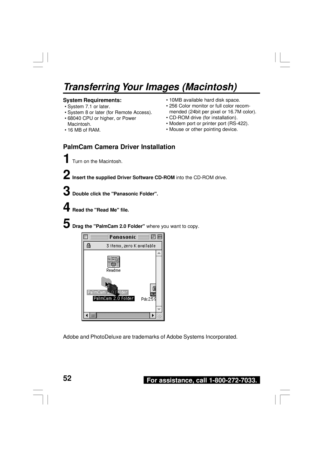 Panasonic PV-DC2590, PV-DC2090 operating instructions Transferring Your Images Macintosh 