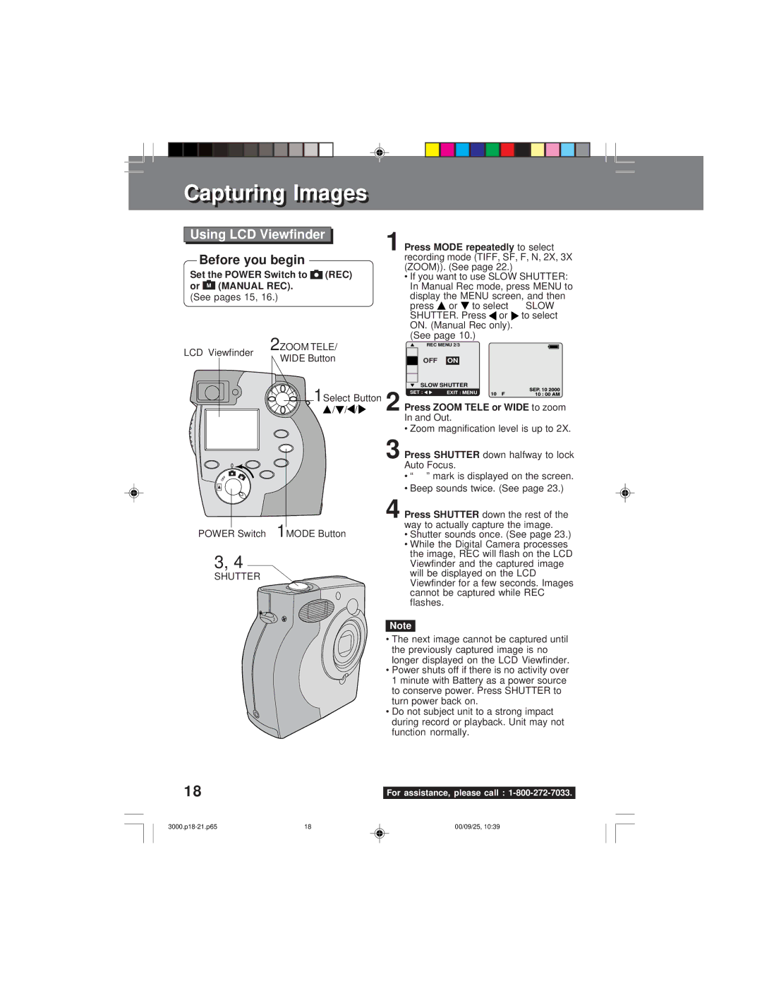 Panasonic PV-DC3000 operating instructions Images, Manual REC 