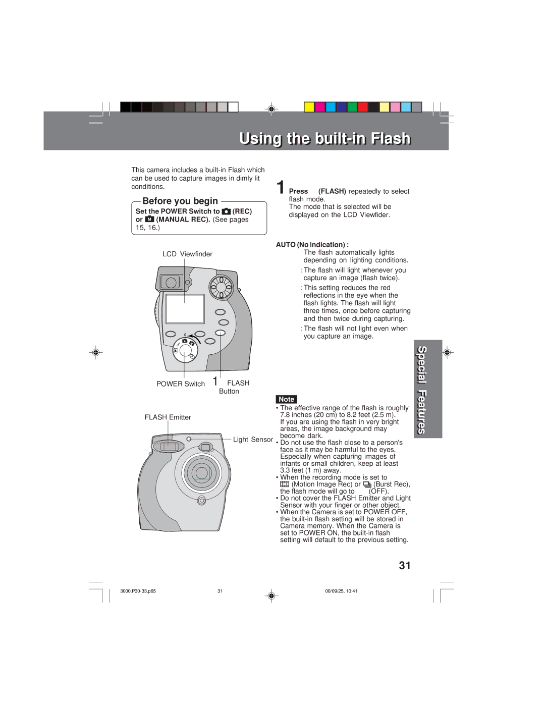 Panasonic PV-DC3000 operating instructions See pages, Auto No indication 