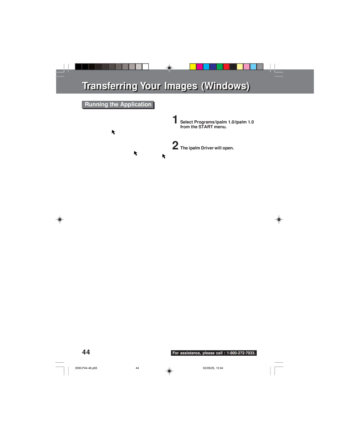 Panasonic PV-DC3000 operating instructions Running the Application, Ipalm Driver will open 