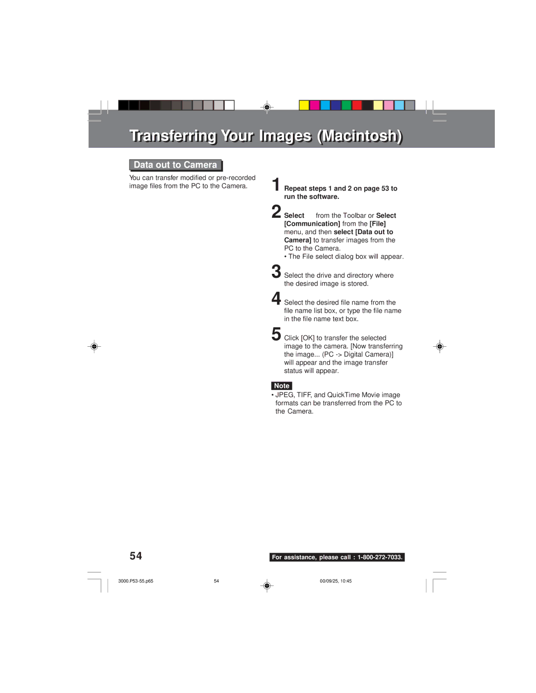 Panasonic PV-DC3000 operating instructions Run the software Select, Communication From File, PC to the Camera 