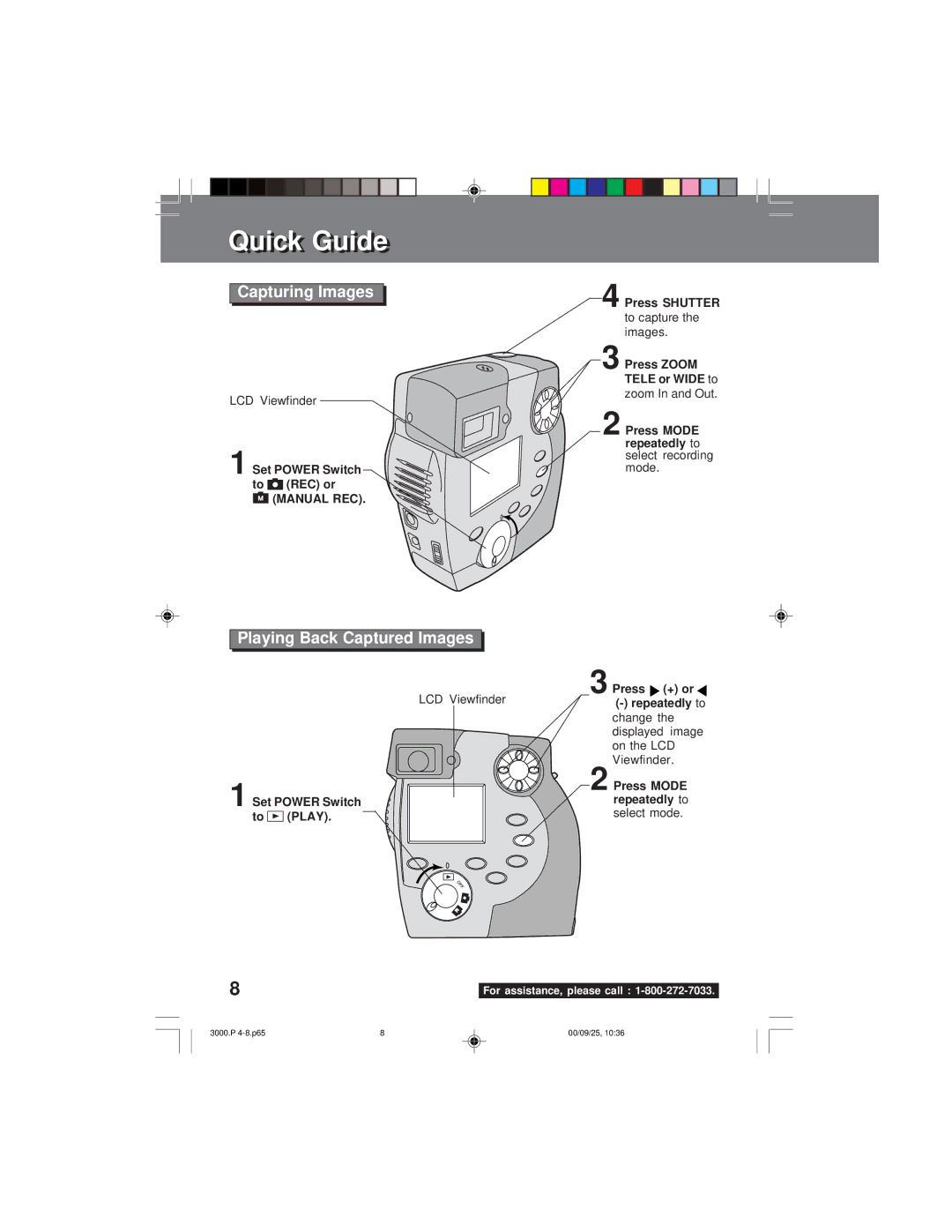 Panasonic PV-DC3000 operating instructions Capturing Images, Playing Back Captured Images, Lcd 