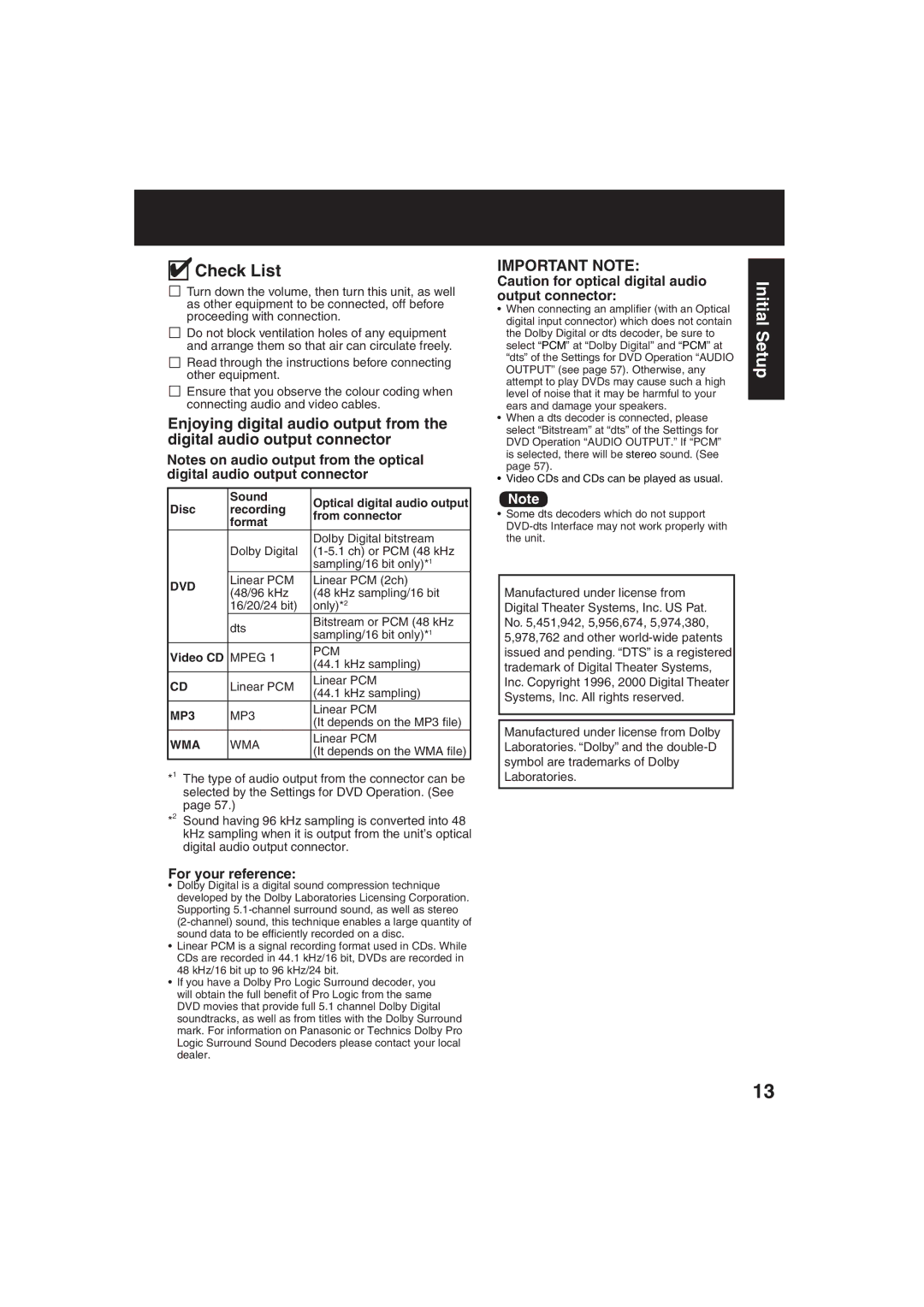 Panasonic PV-DF273, PV-DF203 manual For your reference, Dvd, Video CD, MP3, Wma 