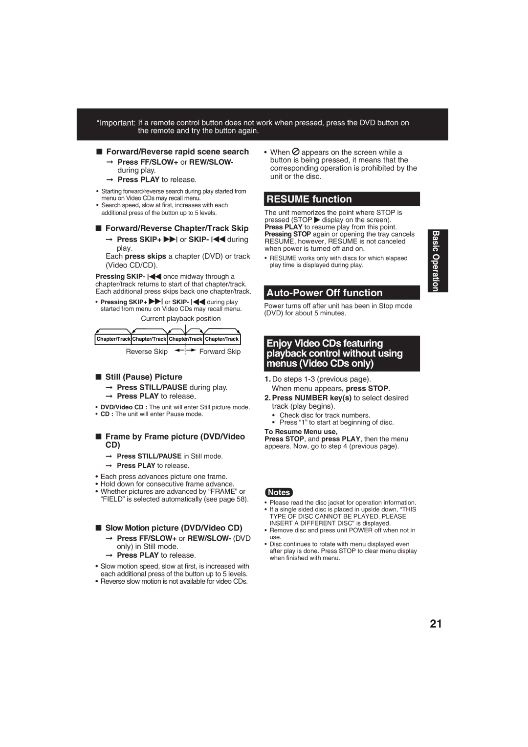 Panasonic PV-DF273, PV-DF203 manual Resume function, Auto-Power Off function 