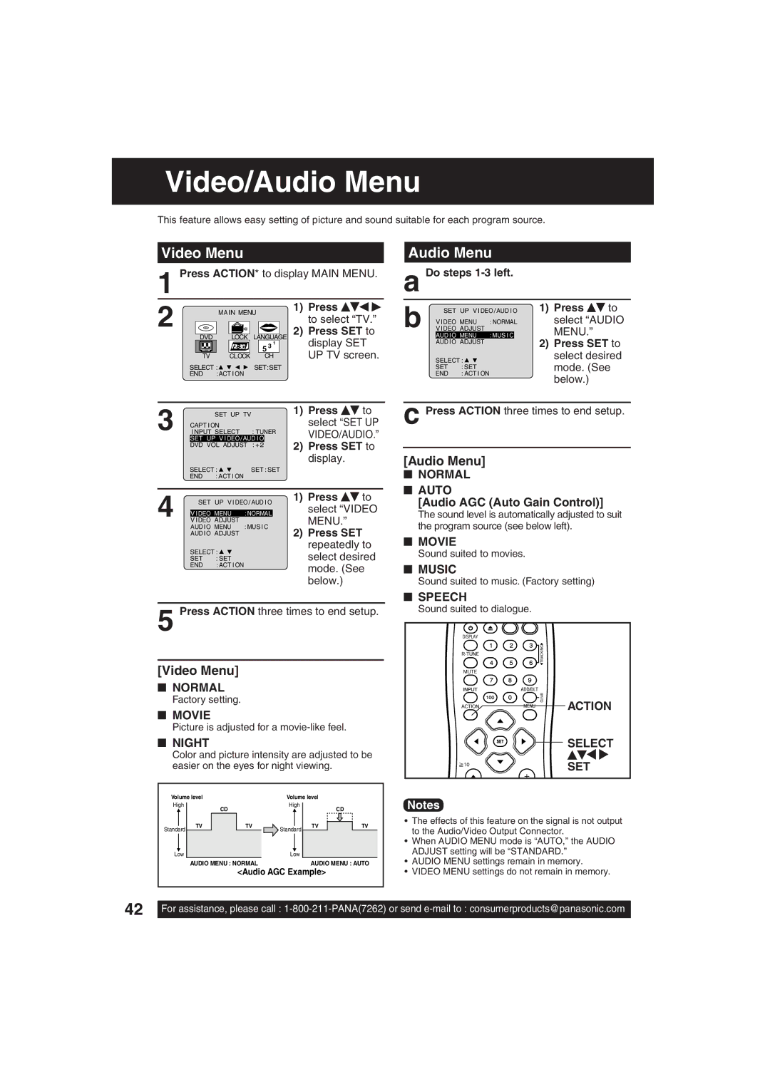 Panasonic PV-DF203, PV-DF273 manual Video/Audio Menu, Video Menu 