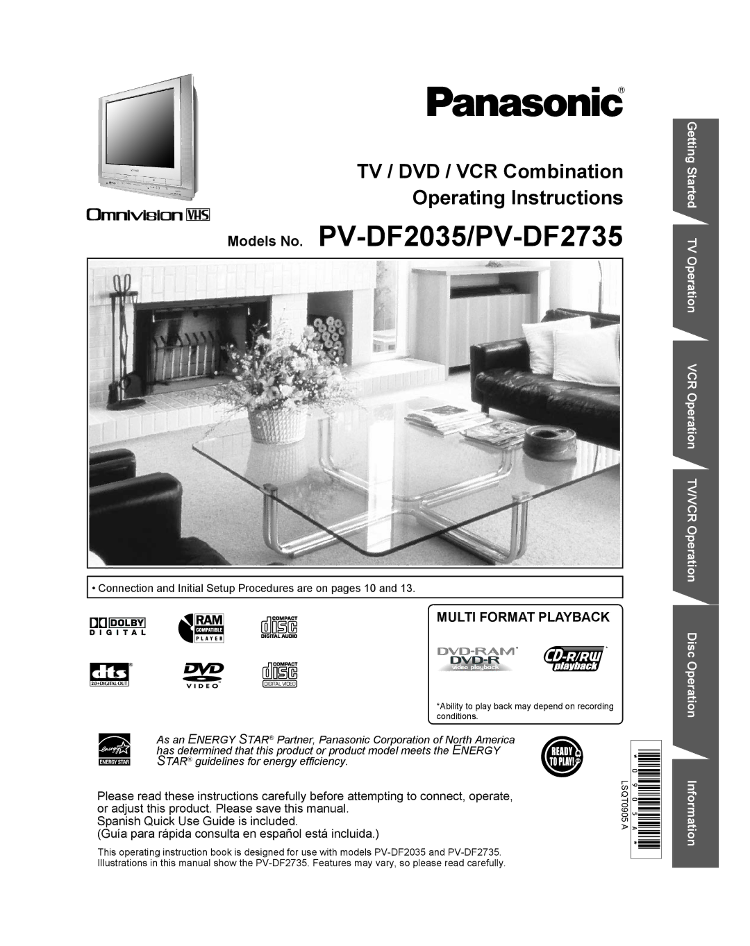 Panasonic PV DF2735 manual Models No. PV-DF2035/PV-DF2735 