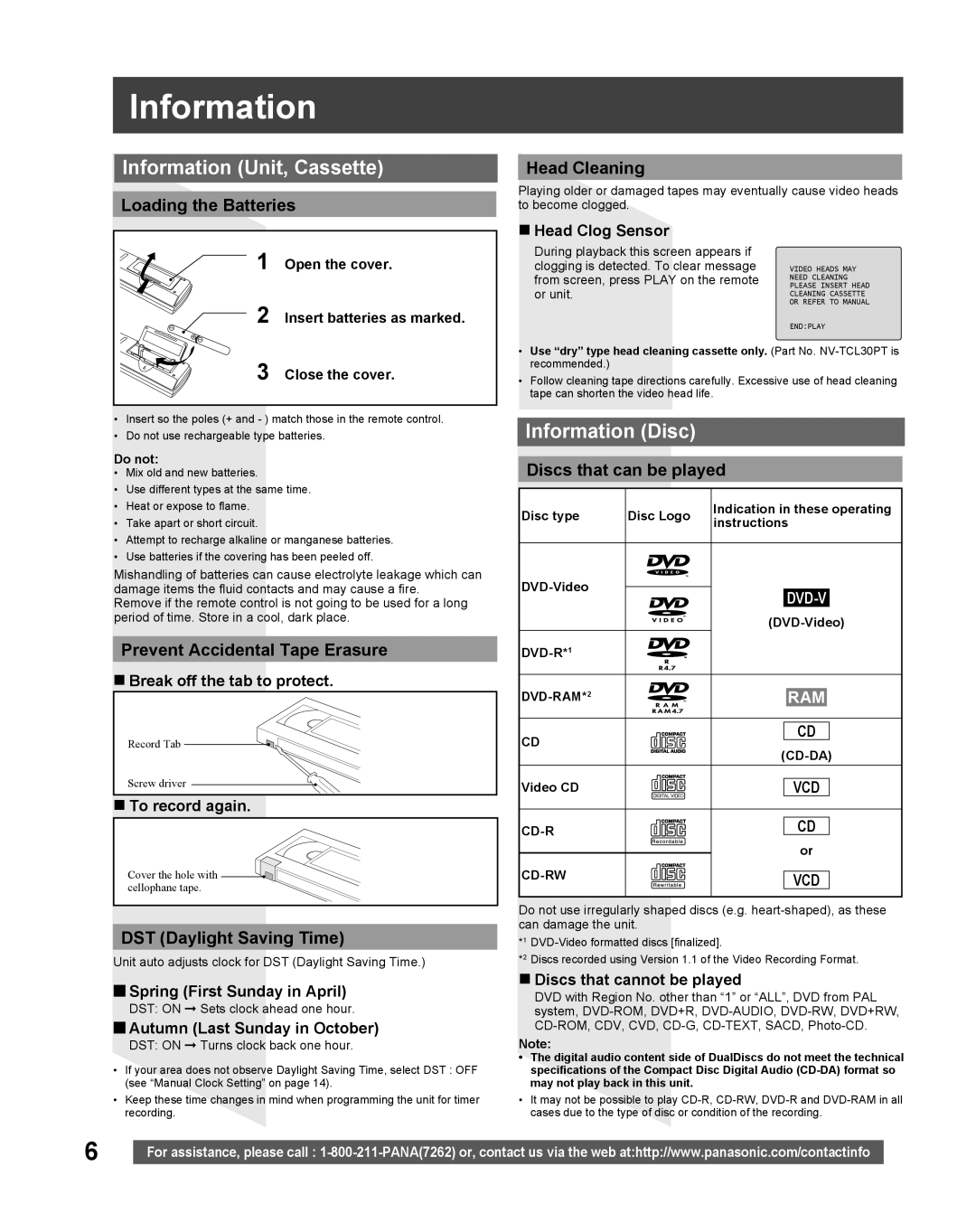 Panasonic PV-DF2035, PV DF2735 manual Information Unit, Cassette, Information Disc 