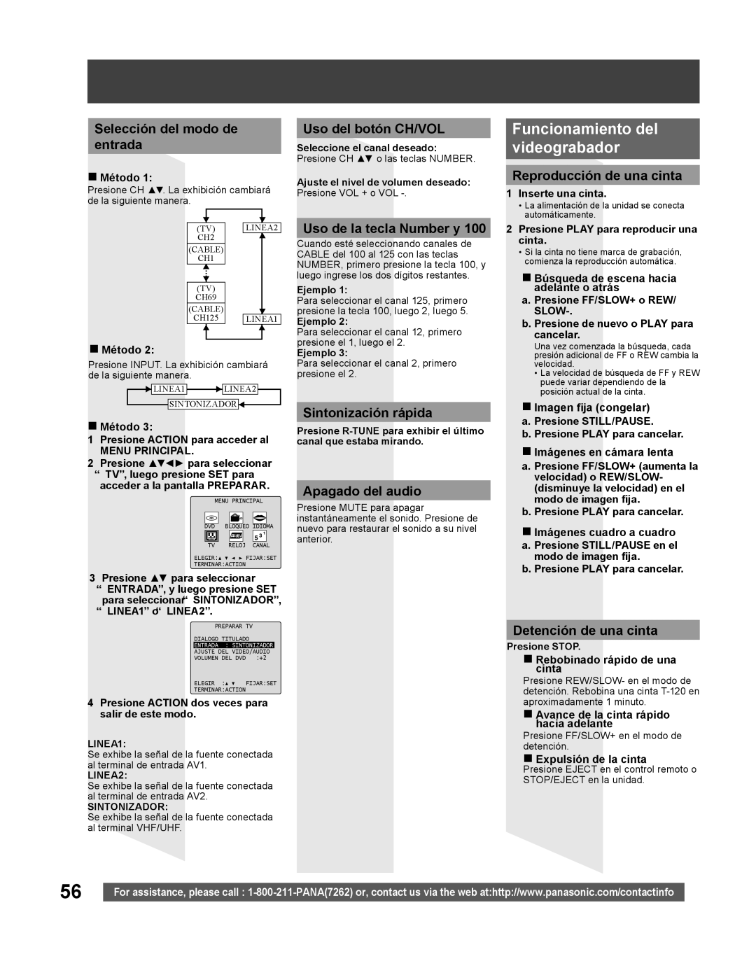 Panasonic PV DF205, PV-DF275 manual Funcionamiento del videograbador 