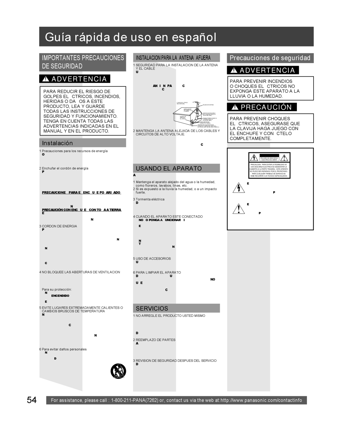 Panasonic PV-DF206M, PV-DF2036M operating instructions Guía rápida de uso en español, Instalación 