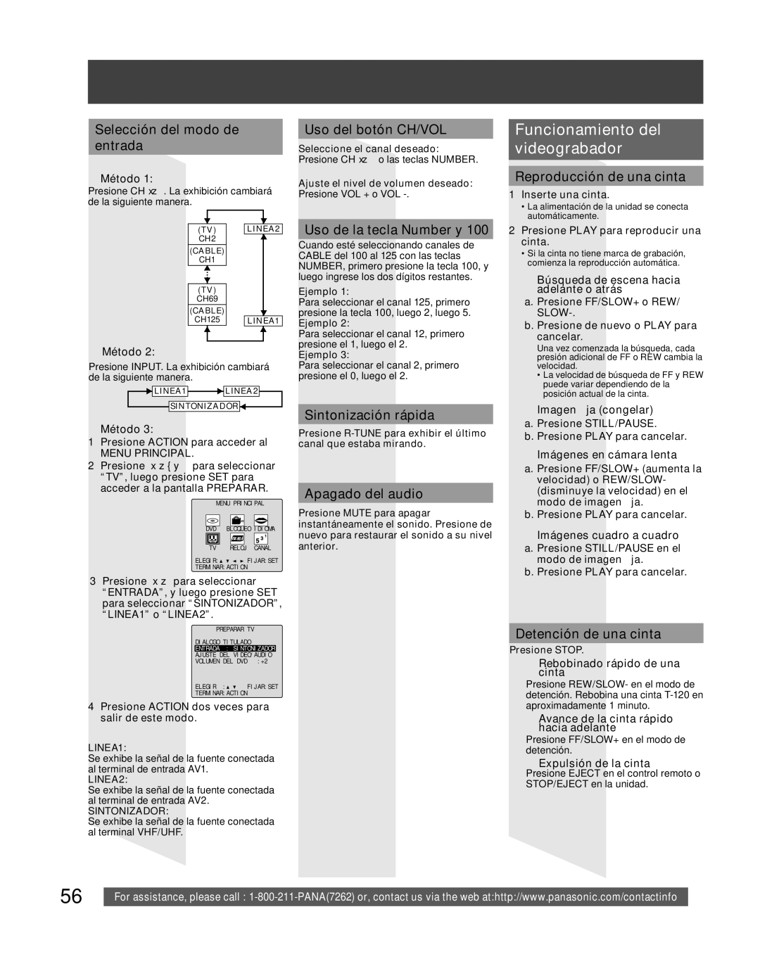 Panasonic PV-DF206M, PV-DF2036M operating instructions Funcionamiento del videograbador 