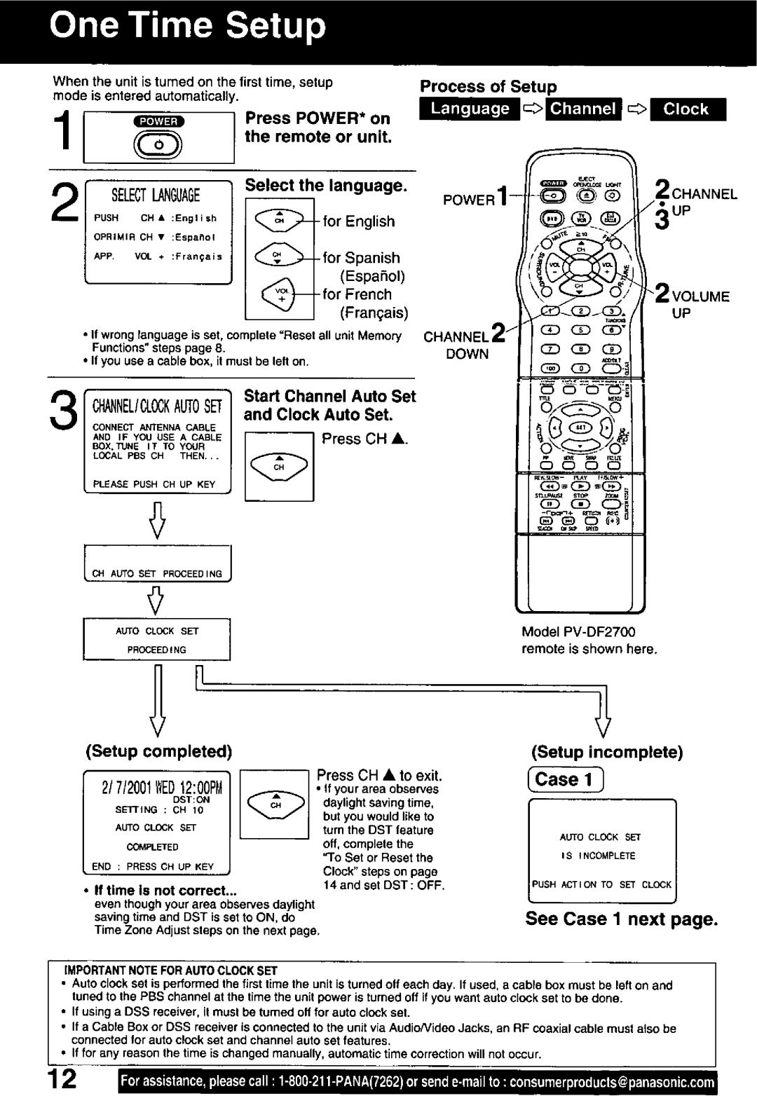 Panasonic PV-DF2700, PV-DF2000 manual 